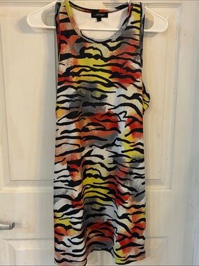 Ed Hardy’s Retro Y2K Tiger Print Bodycon Tank Dress, Size: L